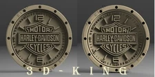 2 Pcs 3D STL Models WALL CLOCK HARLEY for CNC Router Aspire Artcam 3D Printer