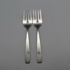 Oneida Stainless Flatware ACCENT Pattern (Glossy) Serving Forks - TWO * USA Made