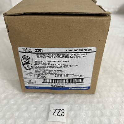 Thomas & Betts Connectors 1/2  45 Degree Elbow Cat# 2201 Box of 25 Fast Shipping