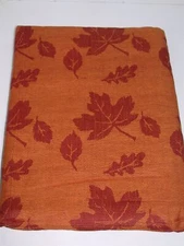 Cotton Park Cottage Woven Tablecloth ~ Burgundy Saffron Multi ~ 70" Round *NEW*