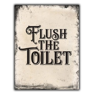 Targa In Metallo Vintage Con Scritta Flush The Toilet, Cartello Divertente Per Bagno E WC, Dimensioni 19,8x30 Cm