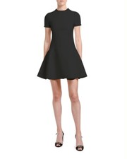 Custom Made To Order Short Sleeves Fit-And-Flare Wool Mini Dress plus1x-10x Y923