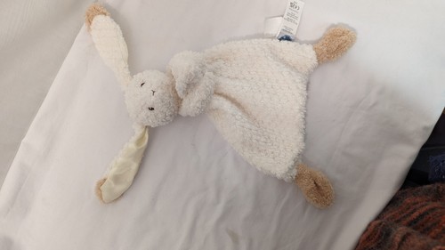 Mary Meyer White Bunny Rabbit Plush Lovey Fleece 12" Baby Toy Tan Oatmeal PLUSH - 第 3/8 張圖片