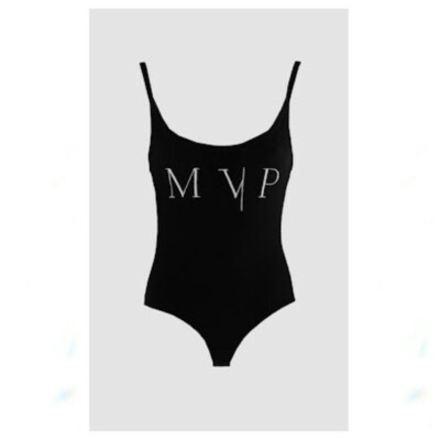 Maria Vittoria Paolillo Women's Stretch Bodysuit MVP Print Black White Size 8