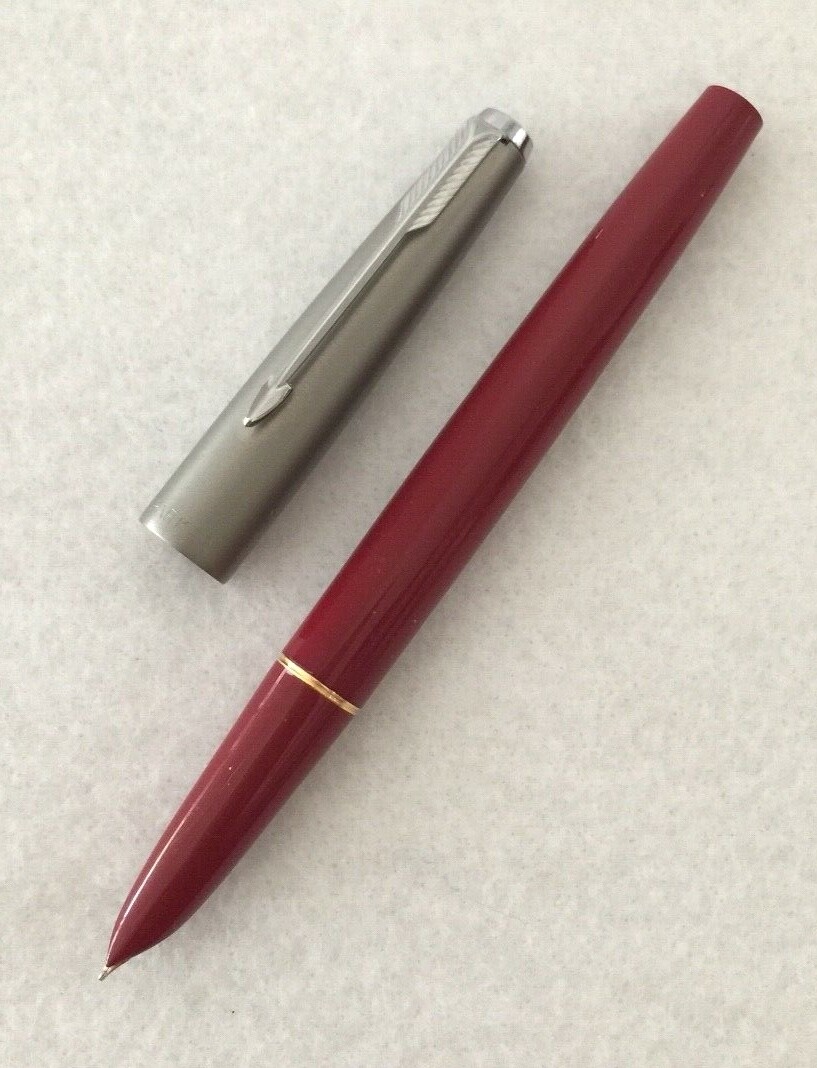 RARE PARKER 51 MARK II BURGUNDY RED FOUNTAIN PEN FINE GOLD