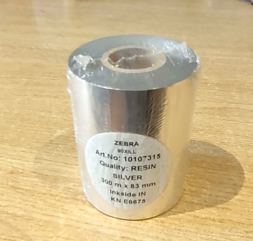 Thermotransferband - Metallic Silber Harz 300m x 83mm