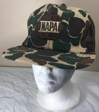Vintage Napa Auto Parts Camo Trucker Mesh snapback hat cap MADE USA
