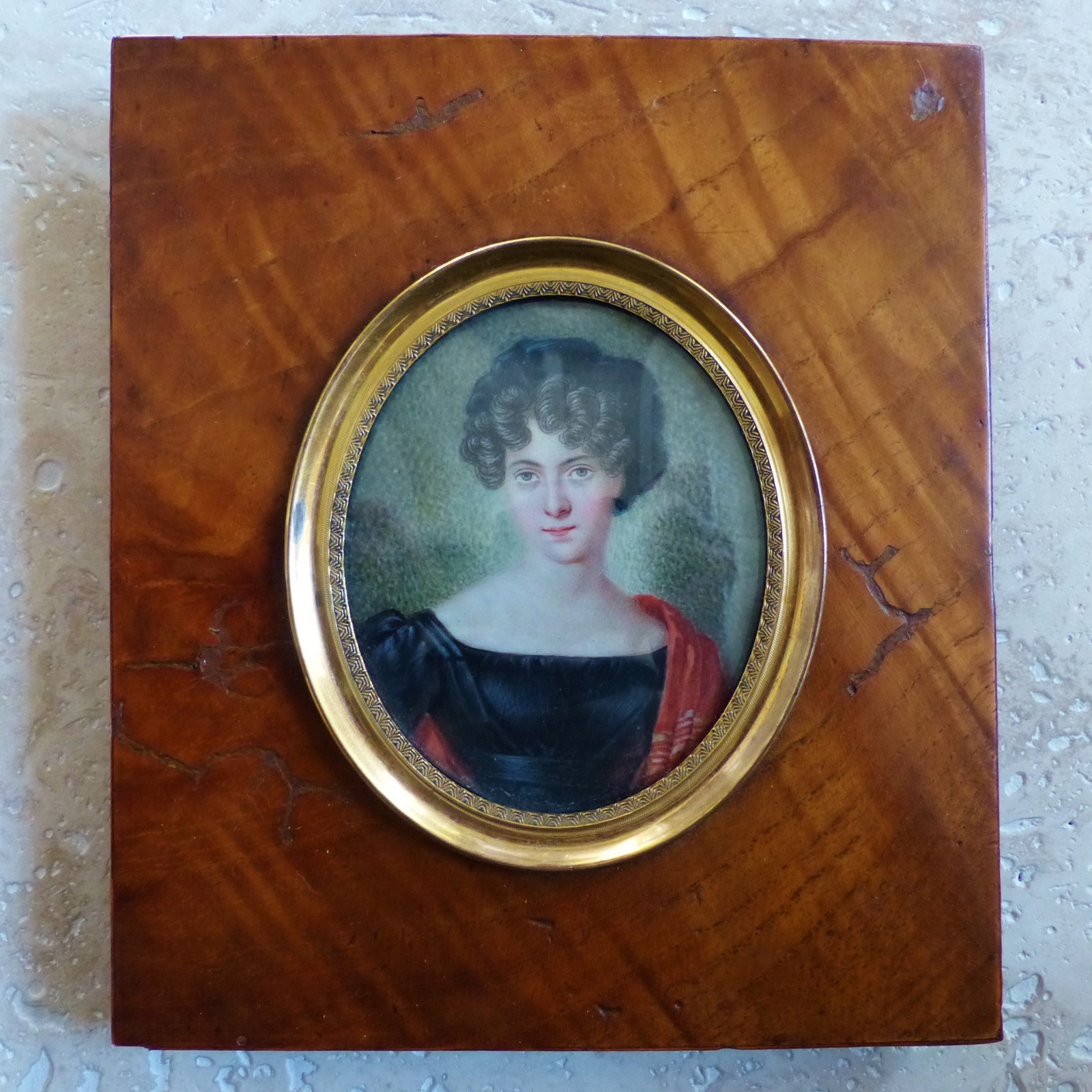 BEAUTIFUL MINIATURE PAINTING early 19th century QUALITY LADY PORTRAIT 1820's