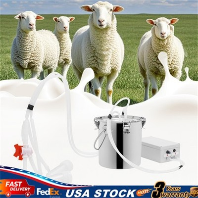 5L Goat Milking Machine Electric Pulsating Goat Milker Stainless Steel Bucket