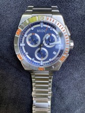 MIDO Ocean Star Quartz 200m Diver Blue Dial Chronograph Date 44mm Bracelet
