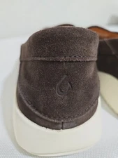 Olukai KA'A Loafer Slip-on Shoes Italian Suede Leather Brown Men's Size 11.5 NEW