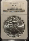 2012 American Silver Eagle $1 ~ 1oz Fine Silver ~ NGC MS70