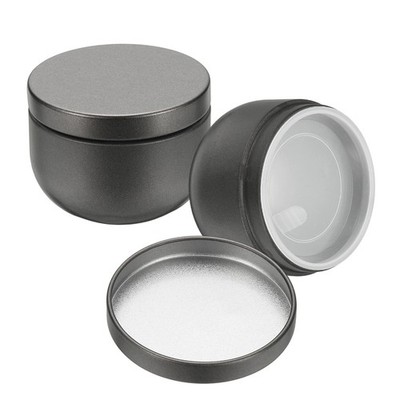 2pcs Round Tin Can, 1.73inch Metal Empty Storage Container with Lid, Gray