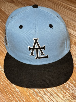 #ad Atlanta Black Crackers Ebbets Field Flannels Fitted Hat NLB 7 1 2 Blue ABC Cap $35.00