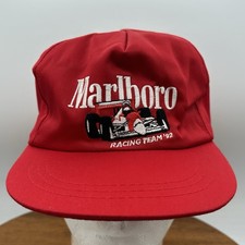NOS New Marlboro Racing Team '92 Snapback Truckers Embroidered Red Hat Cap