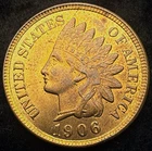 1906 Indian Head Small Cent Bronze RB Business Strike Philadelphia KM#90