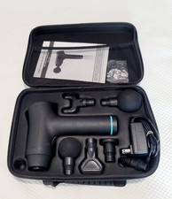 Black Massage Gun Percussion Deep Tissue Corded Electric 4 Heads Carry Case