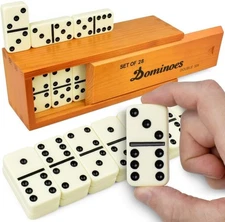 Jumbo Dominoes Set for Adults and Kids – Domino Set for Classic Board Games – Ju