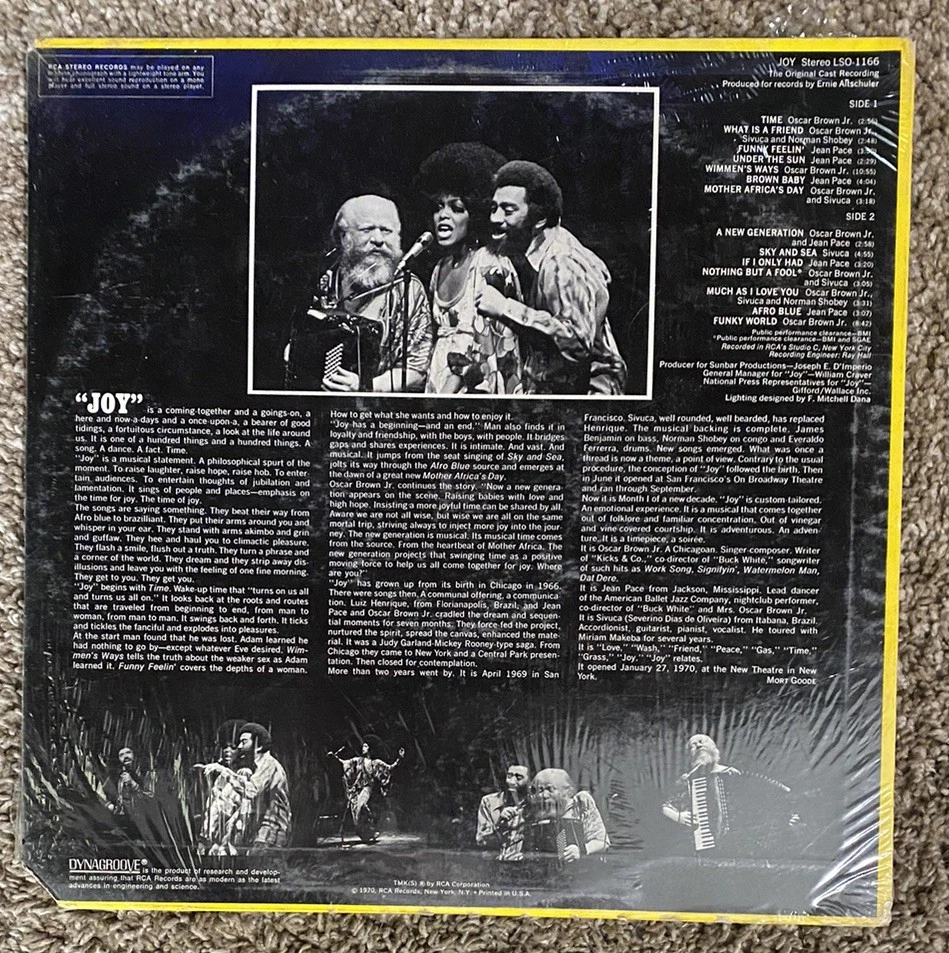 SEALED - Joy Original Cast Recording - 1970 RCA LSO-1166 LP Vinyl Record - Image 2 of 2