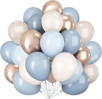 Luftballons Blau Beige 60 StüCk Latex Helium FüR Geburtstag Hochzeit Taufe Deko