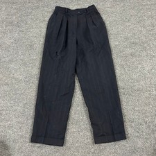 Lauren Ralph Lauren Pants Womens 8P Navy Worsted Wool Pinstripe Pleated USA Made