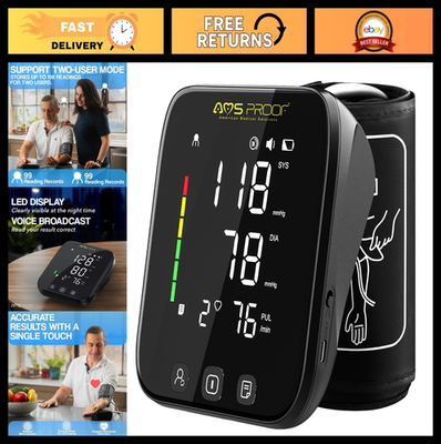 #ad Automatic Digital Blood Pressure Monitor for Home Dual User XL Cuff Voice Al $99.99