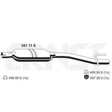 ERNST Mittelschalldämpfer für Mercedes-Benz C-Klasse W202 CLK Cabriolet A208 ERNST Mittelschalldämpfer für Mercedes-Benz C-Klasse W202 CLK Cabriolet A208