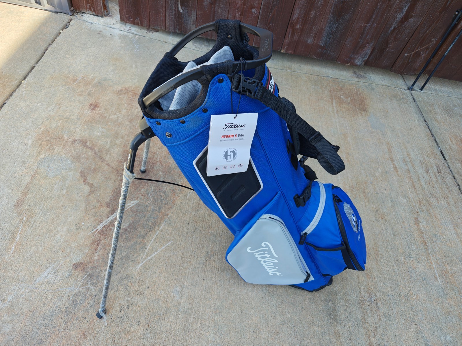 Titleist Hybrid 5 Dual Strap Stand Bag Blue/Black/Grey w Rai