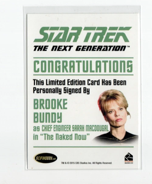 Star Trek The Next Generation Portfolio Print S1 Brooke Bundy as Sarah Macdougal - Image 3 of 4