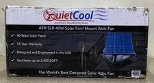 QuietCool AFR SLR-40W Solar Roof Mounted Attic Fan 2400 SQ FT Off Grid Warranty
