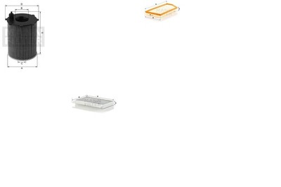 Inspektionspaket Filtersatz L MANN-FILTER Aktivkohlefilter Filtereinsatz 350 222