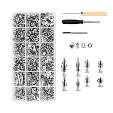 176PCS Cone Spikes 50PCS Square Pyramid 50PCS Round Dome Studs with Screws