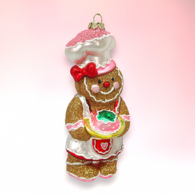 Gingerbread Girl With Bowl Ornaments Set Of 2Christmas Decor *SHIPS WITHIN 15