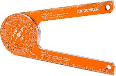 Jorgensen 7Inch Aluminum Protractor Angle Finder w/Precision Laser-Etched Scales