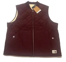 The North Face Women's Cuchillo Reversible Sherpa Lined Vest Root Brown NWT - XL