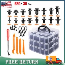 650pcs Auto Fasteners Push Trim Plastic Clips Pin Rivet Bumper Kit Car Retainer