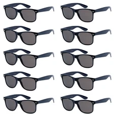 Wholesale Bulk Unisex 80's Retro 100% UV Sunglasses for Adults - 10 Pack - w/...
