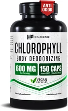 Chlorophyll Capsules 600Mg | Internal Deodorant & Body Odor Support | 150 Veg Pi