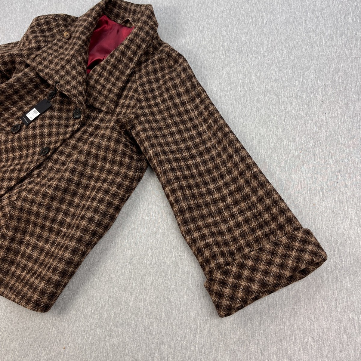 Walker Slater Funnel Neck Arran Jacket Womens 12 Fawn Harris Tweed