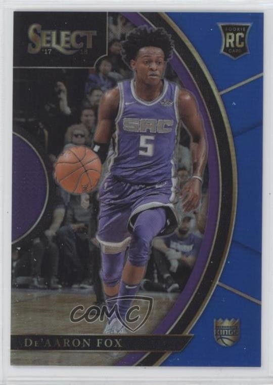 2017-18 Panini Select Concourse Blue Prizm 93/299 De'Aaron Fox #49 0a3