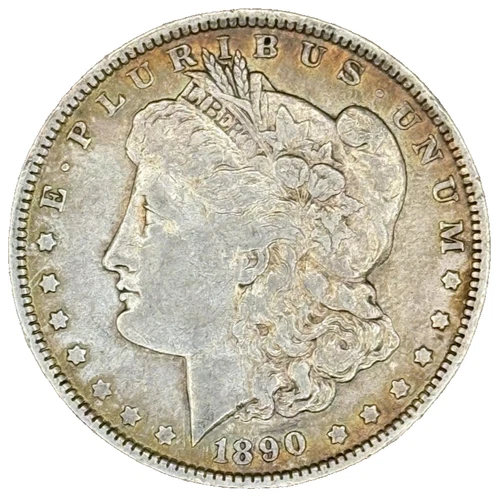 1890-O Morgan Silver Dollar AU U.S. Mint Light Rim Toned