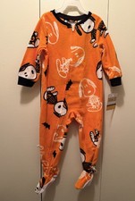 Halloween Peanuts Snoopy Fleece One Piece Footed Pajamas Size 2T New