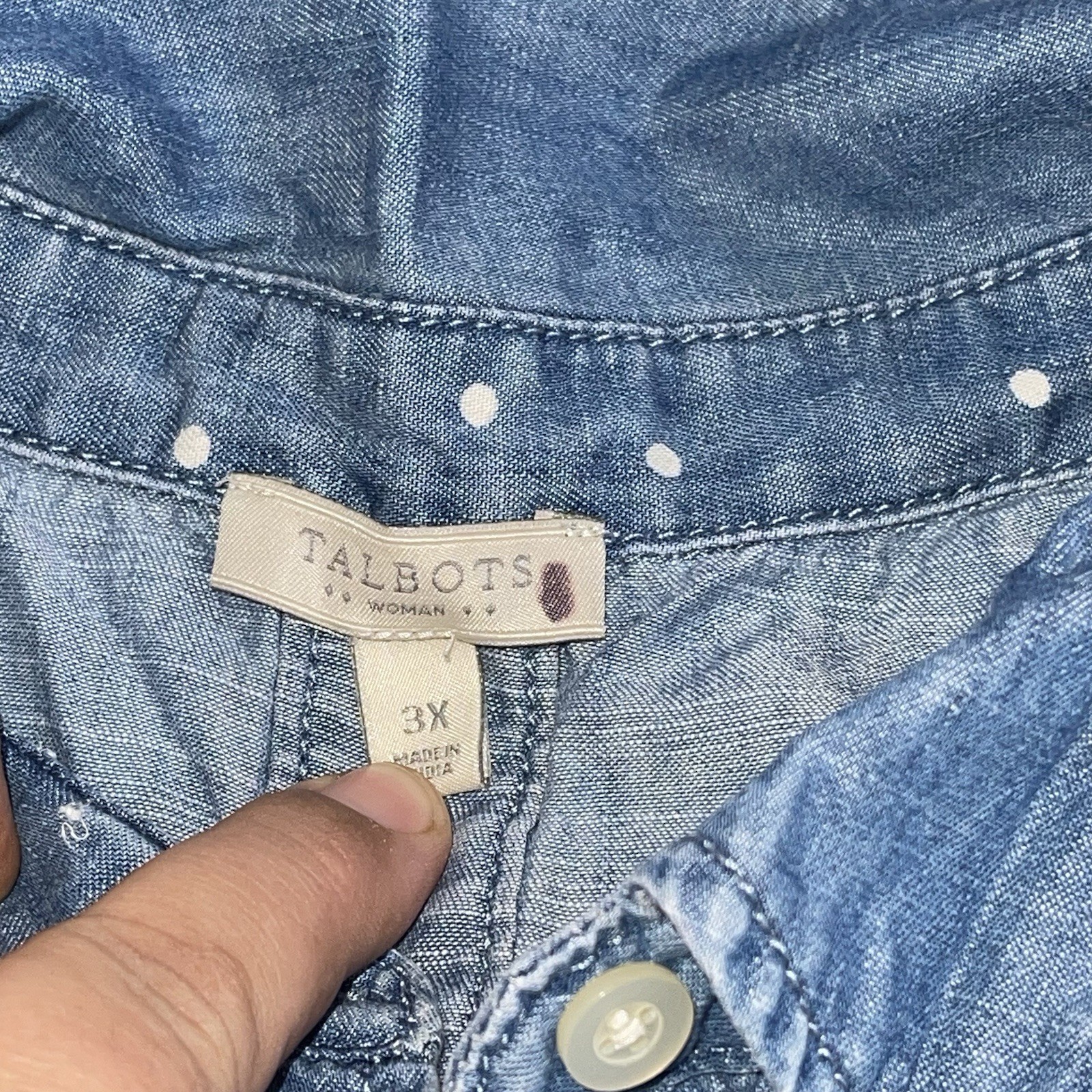 Talbots Chambray Button Down Shirt - image 5