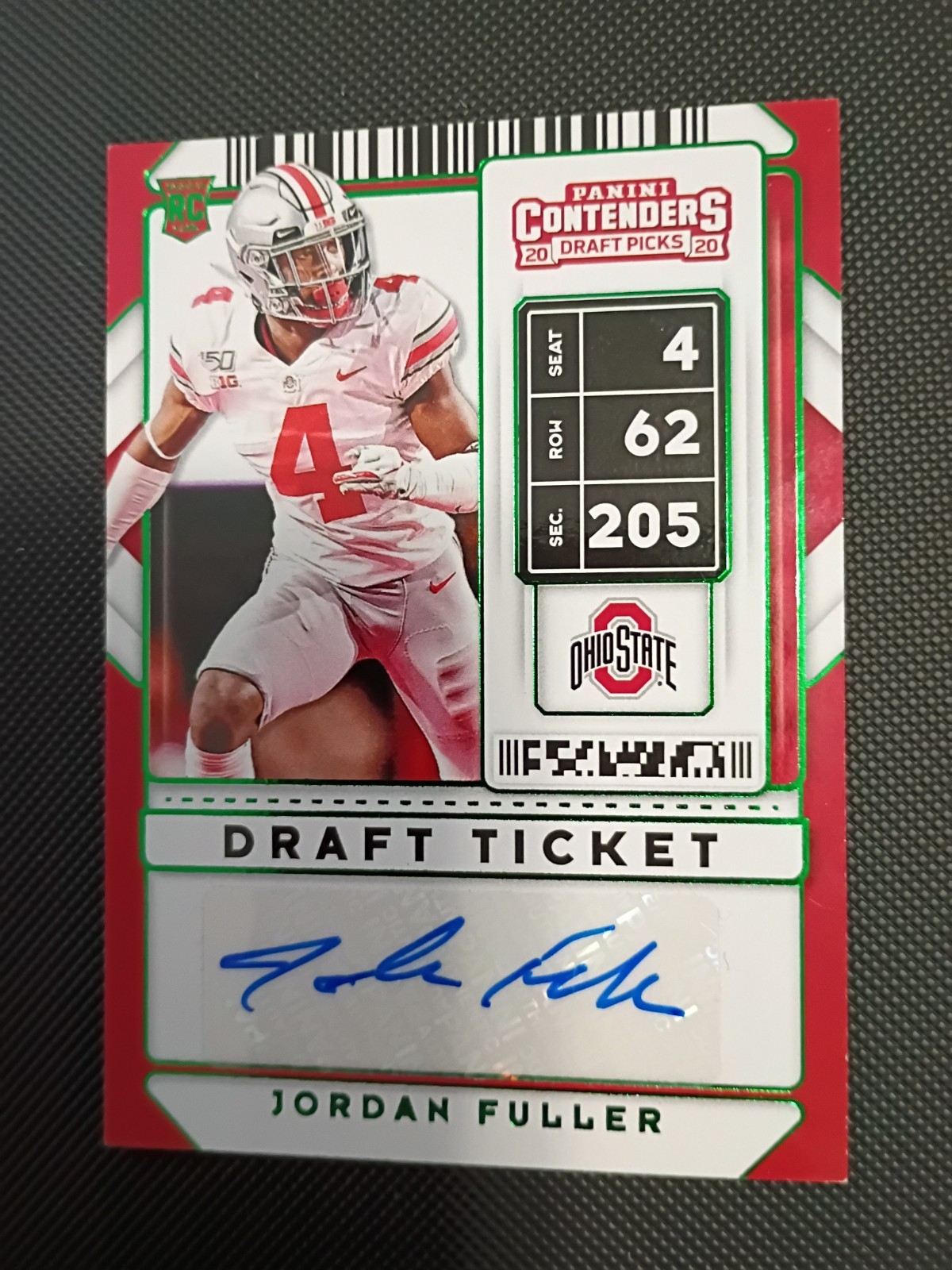 Jordan Fuller Panini Contenders Draft Picks #215 Autograph-Draft Green Foil