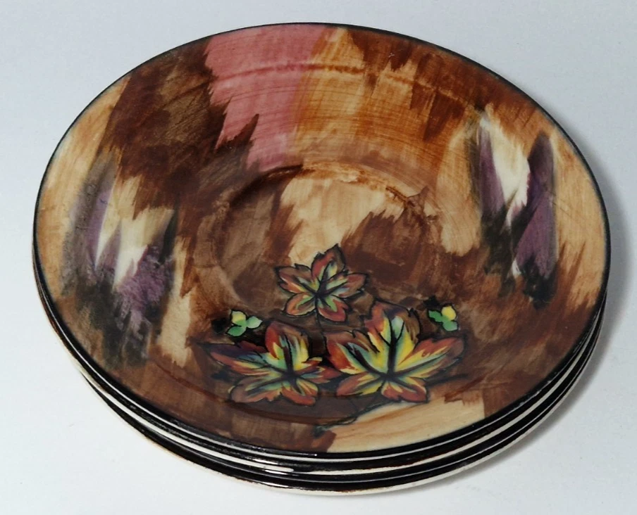 H&K TUNSTALL AUTUMN TINTS - VINTAGE 12 PIECE TEASET, CUPS & SAUCERS R. Grocott - Image 4 of 4