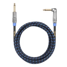 Instrument Guitar Cable, 10ft - 1/4 inch TS Right Angle to Straight Electric ...