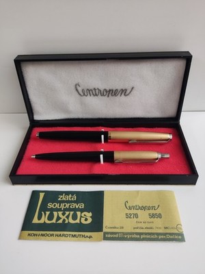 Set of Сentropen 5270 fountain pen with gold nib 14 K Czechoslovakia.