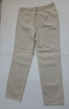 W by Worth Women's Kakhi Stretch Pants Trousers Zippered Straight leg Size 14