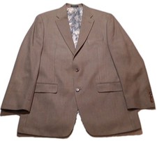 Lauren Ralph Lauren Blazer Mens 44L Tan Sport Coat Jacket Two Button Paisley