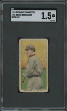 1909 T206 ROGER BRESNAHAN FAIR WITH BAT PIEDMONT 350 SGC 1.5 ST. LOUIS CARDINALS